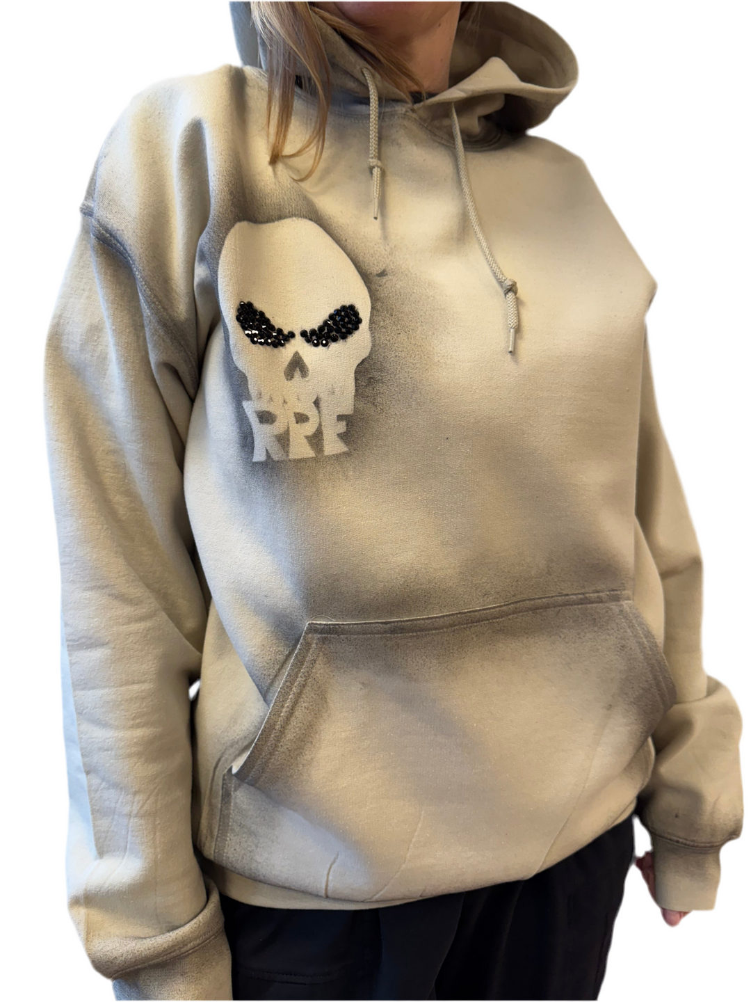 Hoodie Used Handmade Skull