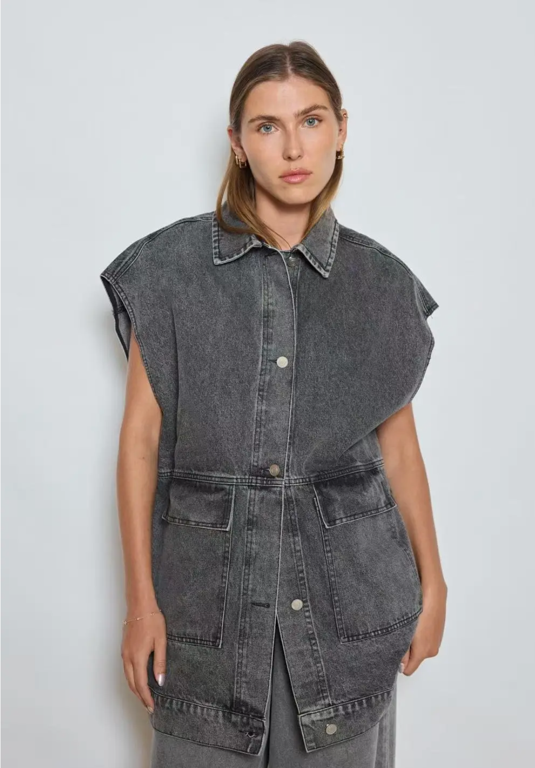 🛠️ OVERSIZED DENIM WESTE– GRAY VINTAGE