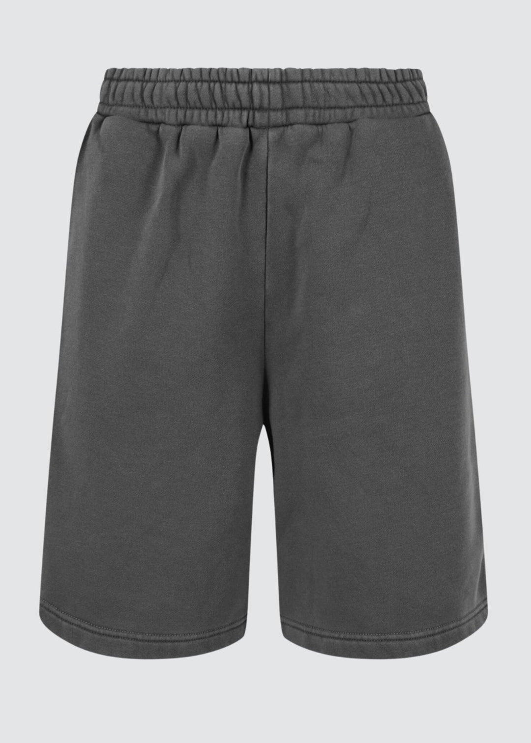graue unisex Shorts mit elastischen Bund, geradem Schnitt und fester Baumwollstruktur, 
