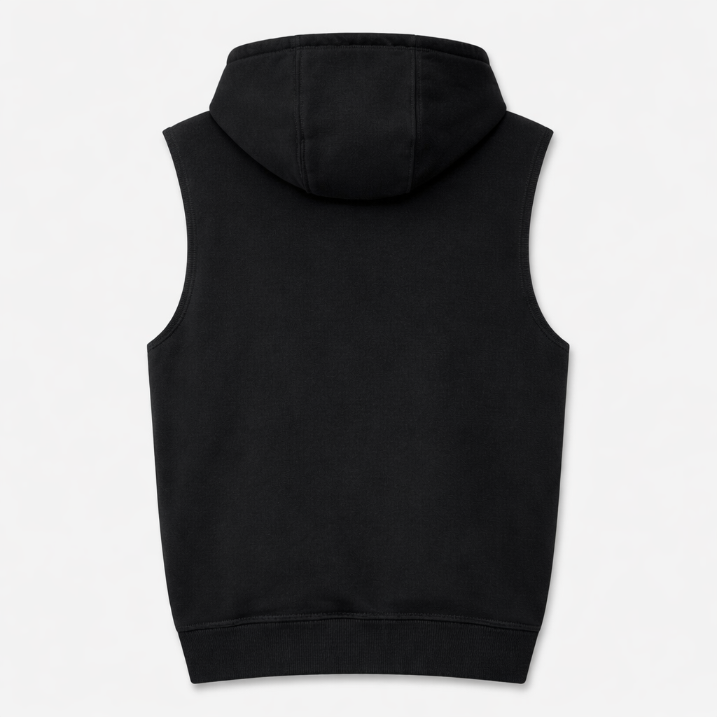 🖤 The Sleeveless Statement — Ärmelloser Bio-Hoodie