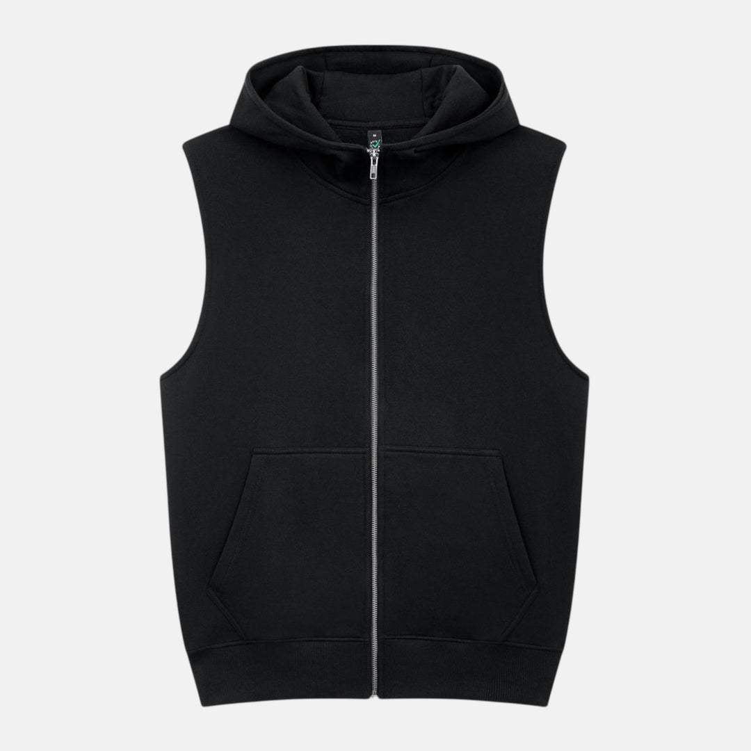 🖤 The Sleeveless Statement — Ärmelloser Bio-Hoodie