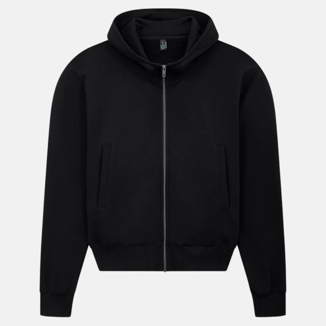🖤 The Bomber-Hybrid — Fleecejacke mit Kapuze