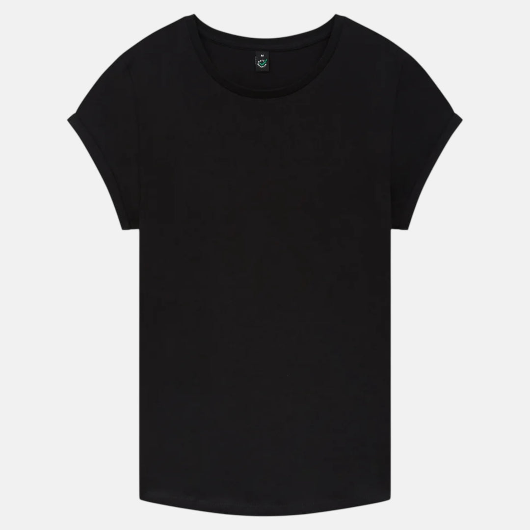 🖤 The Rolled-Up Statement — Damen Bio-Shirt