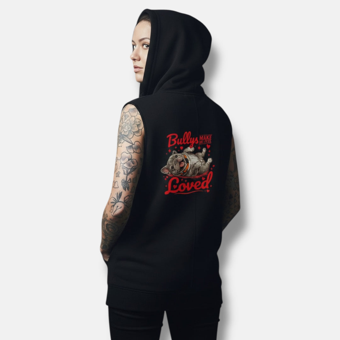 🖤 The Sleeveless Statement — Ärmelloser Bio-Hoodie