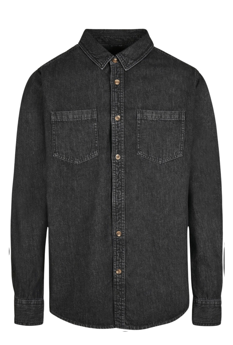 Jeans Hemd Blacked Washed - REBEL.PRINT.FASHION