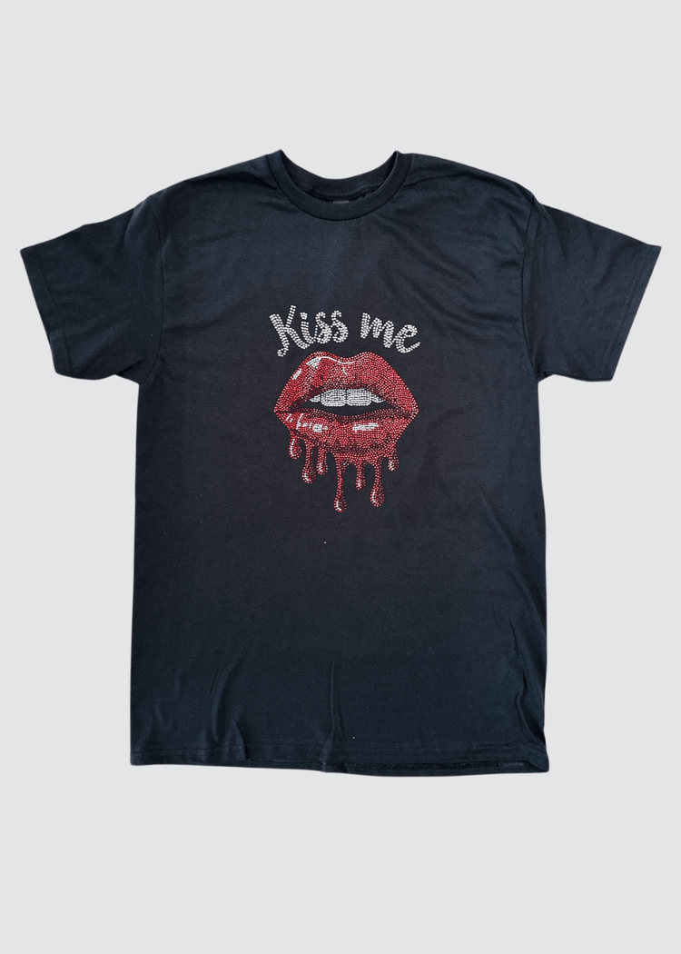 "Kiss me" - Shirt - frech, funkelnd, furchlos - rebelprintfashion