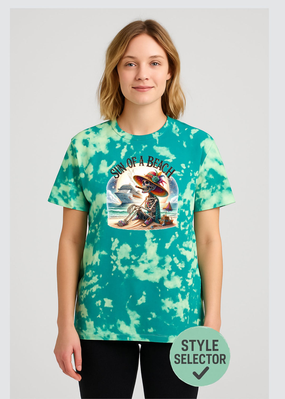♥︎ Sun of a Beach - Batikshirt mit Sommer Statement