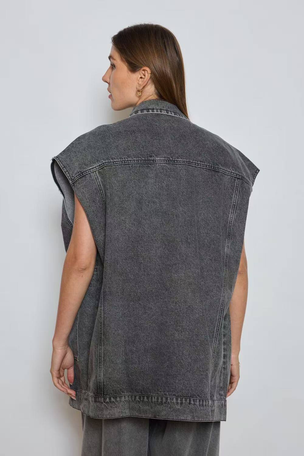 🛠️ OVERSIZED DENIM WESTE– GRAY VINTAGE
