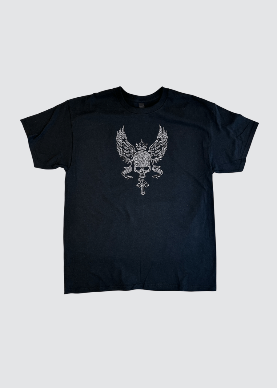 T-Shirt Stament mit Strass - rebelprintfashion
