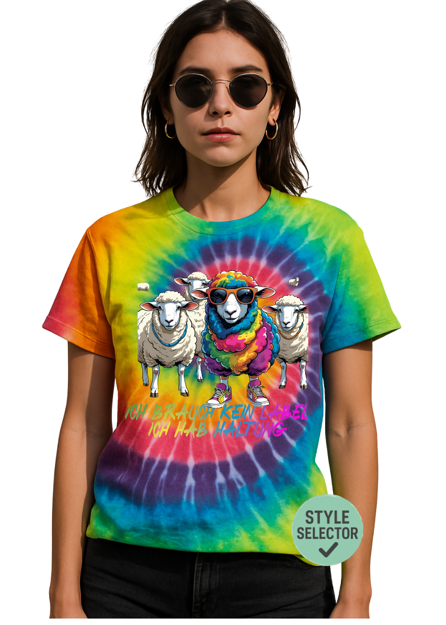 🩷 ICH HAB HALTUNG – Tie-Dye Statement-Shirt