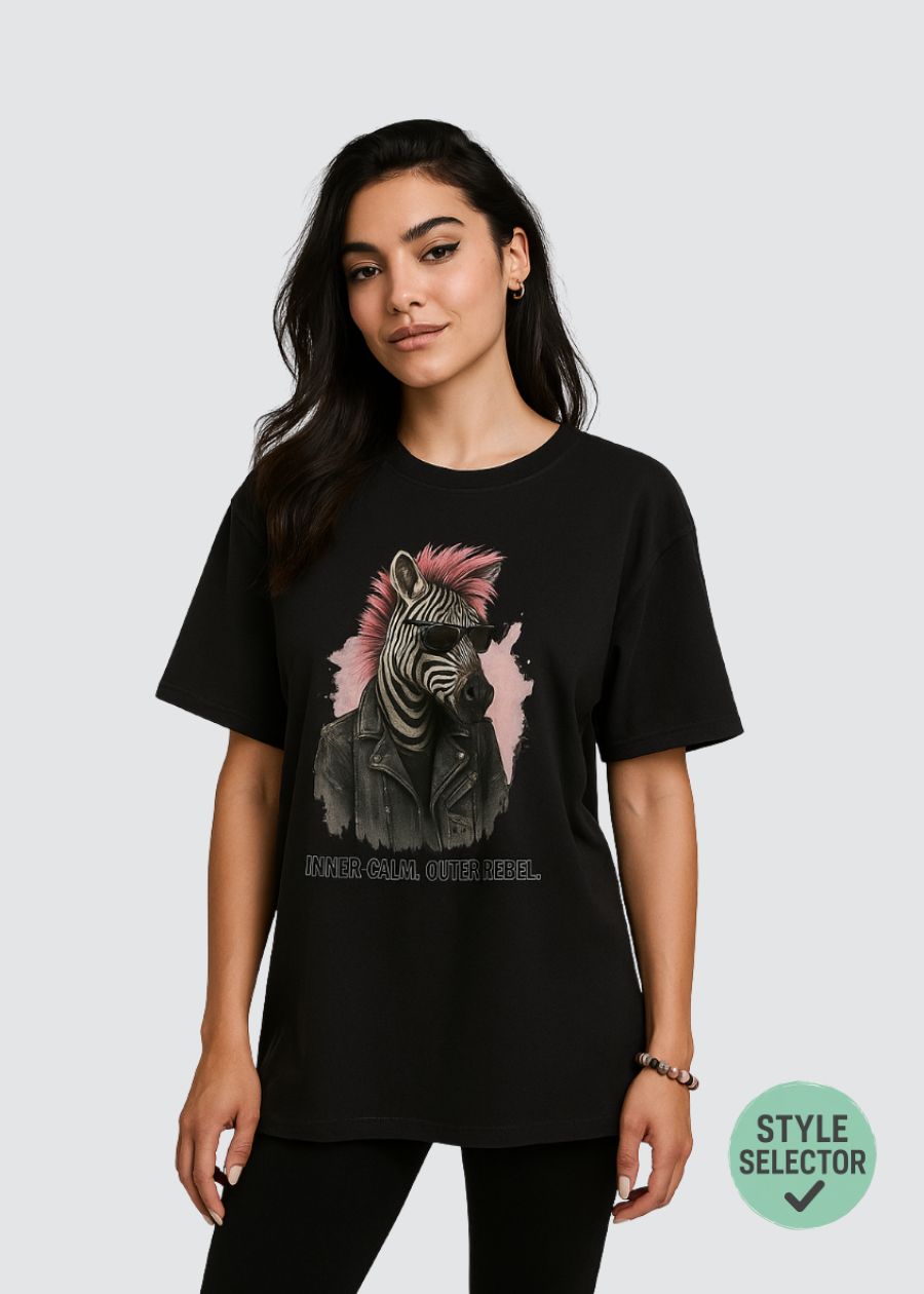 🩷 BOYFRIEND SHIRT – INNER CALM. OUTER REBEL. (ZEBRA)