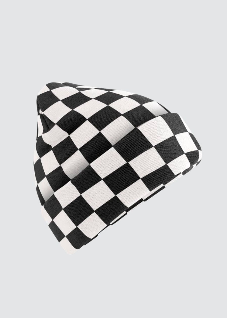 🧢 Rebel Schachbrett-Mütze – Unisex Beanie